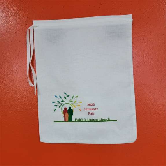 10x13 White Drawstring Bag