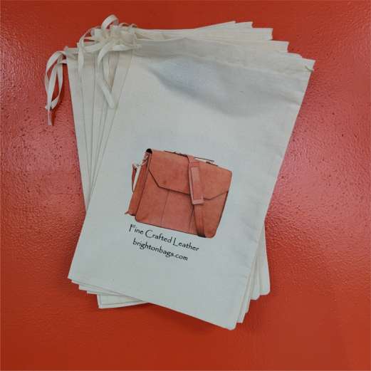 8x12 White Cotton Drawstring Bags